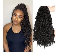 Beyond Beauty Nu Faux Locs Crochet Hair Pré-bouclés Déesse Locs Crochet Hair Soft Dreadlocks Extensions de cheveux synthétiques 6 Packs/Lot 18 Pouces 18 Brins/Pack(#2)