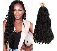 Beyond Beauty Nu Faux Locs Crochet Hair Pré-bouclés Déesse Locs Crochet Hair Soft Dreadlocks Extensions de cheveux synthétiques 6 Packs/Lot 18 Pouces 18 Brins/Pack(#4)