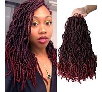 Beyond Beauty Nu Faux Locs Crochet Hair Pré-bouclés Déesse Locs Crochet Hair Soft Dreadlocks Extensions de cheveux synthétiques 6 Packs/Lot 18 Pouces 18 Brins/Pack(TBUG)