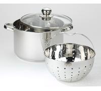 BEYOND® Casserole en acier inoxydable avec couvercle en verre Stoneline