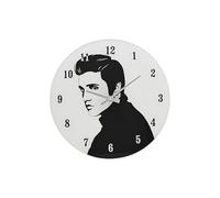 Beyond Happy Elvis Presley Horloge murale rétro en verre (30 cm de diamètre)