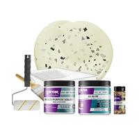 Beyond Paint Kit de relooking de comptoir gris fumé avec peinture, scellant, mouchetures et outils pour comptoirs, blanc cassé