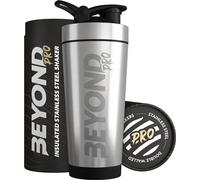Beyond Shakers Shaker à protéines en métal isolé, bouteille de supplément en acier inoxydable - Sans BPA pour salle de sport 735 ml en acier brossé