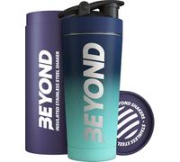 Beyond Shakers Shaker à protéines isotherme en métal, bouteille de supplément en acier inoxydable, sans BPA, pour salle de sport, 735 ml, bleu foncé et clair