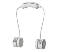 Beyond Your Thoughts Ventilateur de cou portable, 3 vitesses, Ventilo Silencieux Rechargeable, Refroidissement derrière le cou, pour la maison, le bureau, les voyages en plein air, Blanc