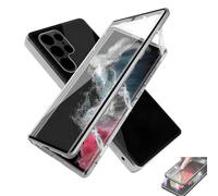 Beyonddraw Magnetic Tempered Glass Double-Sided Phone Case for Samsung, Anti-Peep Full-Cover Magnetic Metal Protective Cover (Silver,for S20FE)