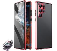 Beyonddraw Magnetic Tempered Glass Double-Sided Phone Case for Samsung, Beyond Draw Phone , Anti Peeping Magnetic , for Samsung S21-25 Series (S25,Red)