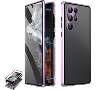 Beyonddraw Magnetic Tempered Glass Double-Sided Phone Case for Samsung, Beyond Draw Phone , Anti Peeping Magnetic , for Samsung S21-25 Series (S24FE,Purple-2pcs)