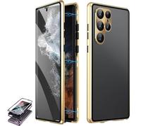 Beyonddraw Magnetic Tempered Glass Double-Sided Phone Case for Samsung, Beyond Draw Phone , Anti Peeping Magnetic , for Samsung S21-25 Series (S21plus/S21+,Gold)