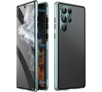 Beyonddraw Magnetic Tempered Glass Double-Sided Phone Case for Samsung, Beyond Draw Phone Case, Anti-Peep Full-Cover Magnetic Protective Cover for Samsung S21-25 Series (Green,S23+)