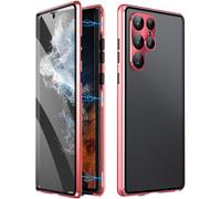 Beyonddraw Magnetic Tempered Glass Double-Sided Phone Case for Samsung, Beyond Draw Phone Case, Anti-Peep Full-Cover Magnetic Protective Cover for Samsung S21-25 Series (Red,S24FE)