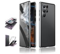 Beyonddraw - Magnetic Tempered Glass Double-Sided Phone Case for Samsung Galaxy S25, S24, S23, S22, S21 Series (S25plus/S25+,Silver)