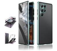 Beyonddraw - Magnetic Tempered Glass Double-Sided Phone Case for Samsung Galaxy S25, S24, S23, S22, S21 Series (S24FE,Green)
