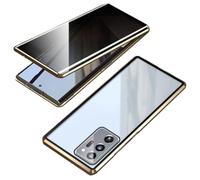 Beyonddraw Magnetic Tempered Glass Double-Sided Phone Case for Samsung, Privacy Magnetic Anti-Peep Adsorption Cover,for Samsung S21-25 Series (S25edge,Gold)