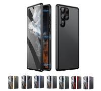 Beyonddraw Privacy Magnetic Tempered Glass Double-Sided Phone Case for Samsung, Beyond Draw Phone Case, Anti-Peeping Magnetic Tempered Glass Double-Sided Phone for S21-25 (S25,Black PC)