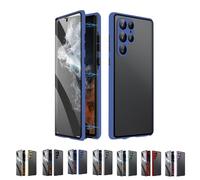 Beyonddraw Privacy Magnetic Tempered Glass Double-Sided Phone Case for Samsung, Beyond Draw Phone Case, Anti-Peeping Magnetic Tempered Glass Double-Sided Phone for S21-25 (S23FE,BluePC)