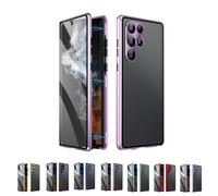 Beyonddraw Privacy Magnetic Tempered Glass Double-Sided Phone Case for Samsung, Beyond Draw Phone Case, Anti-Peeping Magnetic Tempered Glass Double-Sided Phone for S21-25 (S24FE,PurpleHD)