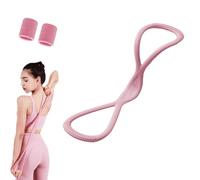 Beyonddraw Resistance Bands, Figure 8 Resistance Bands with Handles, Not Break, Portable, for Working Out, Arm, Chest, Back, Shoulder Stretch (Pink-25 lbs)