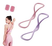 Beyonddraw Resistance Bands, Figure 8 Resistance Bands with Handles, Not Break, Portable, for Working Out, Arm, Chest, Back, Shoulder Stretch (Pink-25 lbs + Purple-25 lbs)