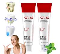 Beyonddraw Super Probiotic Toothpaste Spring Mint - SP10 Ultra Whitening Toothpaste, Stain Removal, Yellow Teeth Prevention, Strengthens Enamel & Delivers 24H Long-Lasting Freshness (2)