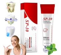Beyonddraw Super Probiotic Toothpaste Spring Mint - SP10 Ultra Whitening Toothpaste, Stain Removal, Yellow Teeth Prevention, Strengthens Enamel & Delivers 24H Long-Lasting Freshness (1)