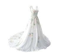 Beyonddress Robe de mariée en dentelle pour femmes Robes de mariée col en V Appliques Bureau d'enregistrement, Robes de mariée, Blanc 11., 48