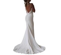 Beyonddress Robe de mariée en tulle et dentelle pour femme - Manches longues - Appliques - Mode civil - Robe de mariée, Blanc 03., 36