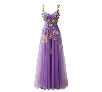 Beyonddress Robe de soirée 3D avec broderie en tulle pour femme, A-violet., 48