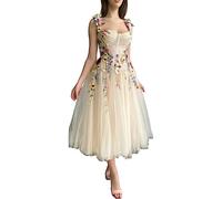 Beyonddress Robe de soirée pour femmes avec appliques 3D en forme de fleur et broderie en tulle, robe de bal formelle, 42