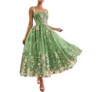 Beyonddress Robes de soirée longues avec broderies florales en tulle et dentelle pour femmes - Robes de bal formelles pour les fêtes, Vert sauge, 44