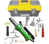 Beyondlife 1600W Led Éclairage outil de Soudage Soudure En Plastique Pistolet Chauffant à Chaud Ensemble Machine à Souder Pvc à Air Chaud, Avec Kit de Soudage Sol Papillon, Coffret Transport Pratique