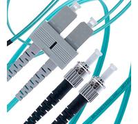 BEYONDTECH PureOptics Lot de 2 câbles de raccordement multimode Duplex SC vers ST 50/125um OM3 10G 1 m