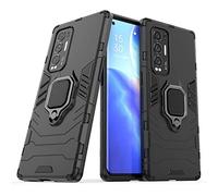 BeyondTop Coque Tough Armor pour Oppo Find X3 Neo/Reno5 Pro+ 5G Housse de Arrière avec 360 Degrés Anneau Kicksstand Anti-Choc étui de Protection pour Oppo Find X3 Neo/Reno5 Pro+ 5G-Noir
