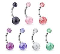 beyoutifulthings Ventre de nabelpiercing Paillettes Boule 1,6 mm 10 mm Piercing Nombril Acier Inoxydable Acier Chirurgical Banane Violet Bleu Blanc Vert Noir Rose Rouge - Ensemble