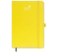 BEZEND Agenda 2025 Semainier A5 en Françai Couverture Rigide | Planner Hebdomadaire avec Papier 120 g/m² et Pages de Notes en Pointillés - Citron