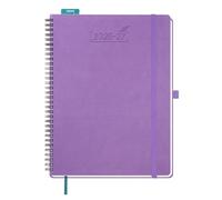 BEZEND Agenda 2026 2027 A4 Semainier Spirale 28 x 22 cm 18 Mois De Juil. 2026 à Déc. 2027, Agenda Scolaire avec Porte-Stylo Autocollant, Règle Signet, Couverture Souple en Cuir PU, Lavande