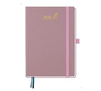 BEZEND Agenda 2026 2027 A5 Semainier 21 x 15,5 cm 18 Mois De Juil. 2026 à Déc. 2027, avec Double Horaire 1 Semaine 2 Pages, Porte-Stylo Fixe, Couverture Rigide en Cuir PU, Rose
