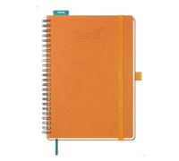 BEZEND Agenda 2026 2027 A5 Semainier Spirale 21 x 15,5 cm 18 Mois De Juil. 2026 à Déc. 2027, Agenda Scolaire avec Porte-Stylo Autocollant, Règle Signet, Couverture Souple en Cuir PU, Orange