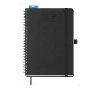 BEZEND Agenda 2026 2027 A5 Semainier Spirale 21 x 15,5 cm 18 Mois De Juil. 2026 à Déc. 2027, Agenda Scolaire avec Porte-Stylo Autocollant, Règle Signet, Couverture Souple en Cuir PU, Noir