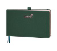 BEZEND Agenda 2026 2027 Semainier Moyen 14 x 23 cm 18 Mois De Juil. 2026 à Déc. 2027, Agenda Scolaire avec Vertical 1 Semaine 2 Pages, Tranche Or Rosé, Couverture Rigide en Cuir PU, Vert Forêt