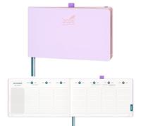 BEZEND Agenda 2026 Semainier 14 x 23 cm Vertical 1 Semaine 2 Pages avec Rose Gold Bord de Papier - Couverture Rigide en PU, Lilas