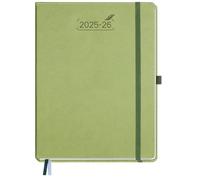 BEZEND Agenda 2026 Semainier A4 28 x 22 cm Agenda Scolaire Professionnel 2026, 18 Mois Du Juillet. 25 à Déc. 26, Couverture Rigide en Cuir PU - Kiwi