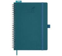 BEZEND Agenda 2026 Semainier A5 21 x 15,5 cm, janvier à décembre 2026 (12 mois) avec Spirale Couverture Souple en Cuir PU, Vert Foncé