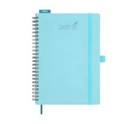 BEZEND Agenda 2026 Semainier Spirale A5 21 x 15,5 cm Agenda Scolaire Professionnel 2026 Planner A5, 18 Mois Du Juillet. 25 à Déc. 26, Couverture Souple en Cuir PU - Bleu ciel