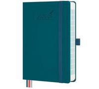 BEZEND Agenda Journalier 2025 2026 17 x 12 cm - 16 Mois Agenda Scolaire 1 Jour par Page - Septembre 2025 à Décembre 2026 - Couverture Rigide en Cuir PU - Vert Foncé