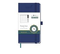 BEZEND Agenda mensuel de poche 2026-2027 (8,9 x 16,5 cm) - Calendrier 2 ans pour sac à main avec pages de notes, papier 100 g/m², poche intérieure, porte-stylo, couverture rigide en cuir végétalien