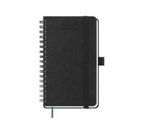 BEZEND Petit Agenda 2026 2027 de Poche A6 Semainier Spirale 18 Mois De Juil. 2026 à Déc. 2027, Agenda Scolaire avec Porte-Stylo Autocollant, Couverture Souple en Cuir PU, Noir