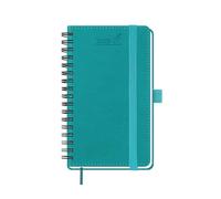 BEZEND Petit Agenda 2026 2027 de Poche A6 Semainier Spirale 18 Mois De Juil. 2026 à Déc. 2027, Agenda Scolaire avec Porte-Stylo Autocollant, Couverture Souple en Cuir PU, Turquoise