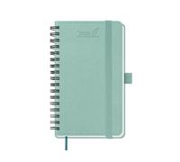BEZEND Petit Agenda 2026 2027 de Poche A6 Semainier Spirale 18 Mois De Juil. 2026 à Déc. 2027, Agenda Scolaire avec Porte-Stylo Autocollant, Couverture Souple en Cuir PU, Vert menthe