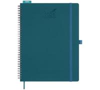 BEZEND Planning 2026 semainier et mensuel (spirale 21,6 x 27,9 cm) calendrier quotidien avec plages horaires demi-horaires et onglet (janvier à décembre), note et dépenses, porte-stylo, poche